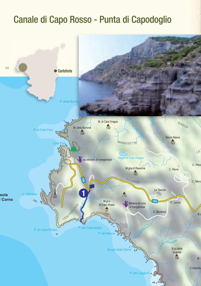 Itinerario 01 - Canale di Capo Rosso - Punta di Capodoglio ( Isola di San Pietro - Sardegna )