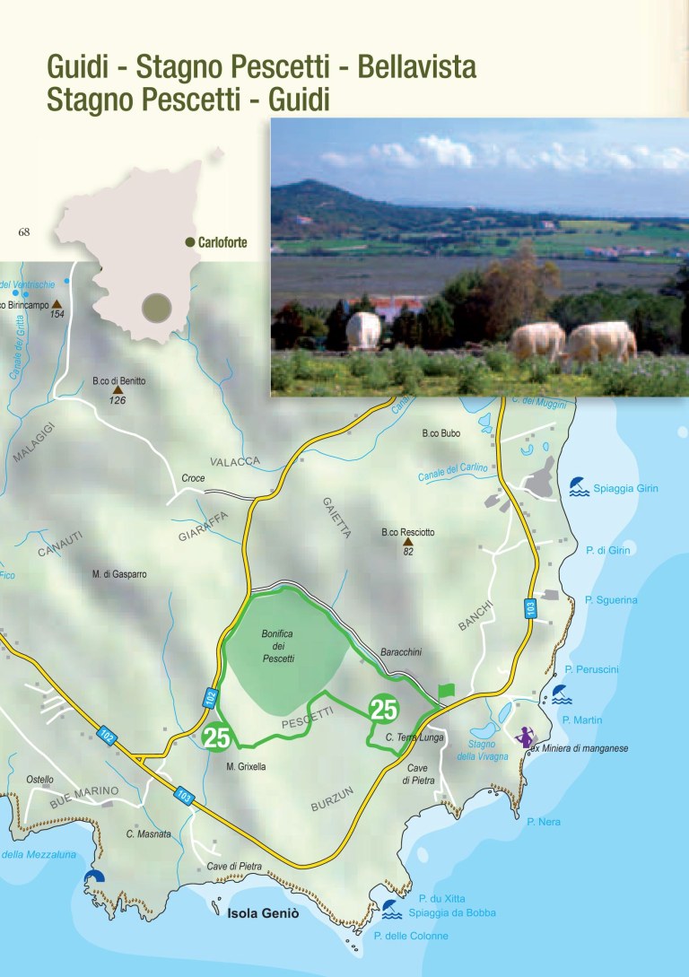 Itinerario trekking 25 - Guidi - Stagno Pescetti - Bellavista Stagno Pescetti - Guidi ( Isola di San Pietro - Sardegna )